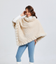 Rex Rabbit Fur Collar Shawl Cape