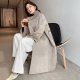 Mink Fur Lace Up Slim Fit Wool Overcoat