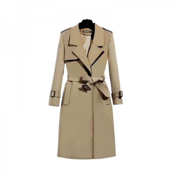 Elegant Slim-fit Slimming Waist Mid-length Trench Coat