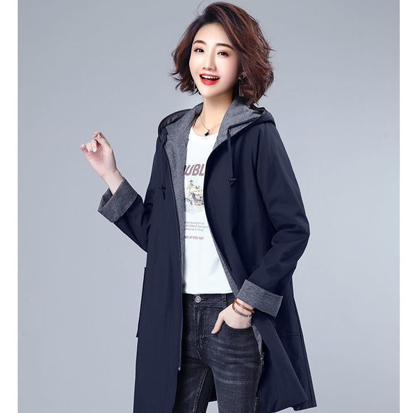 Plus Windbreaker For Women Baggy Coat