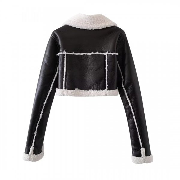 Fur Integrated Short Street Hot Girl Motorcycle Clothing Coat