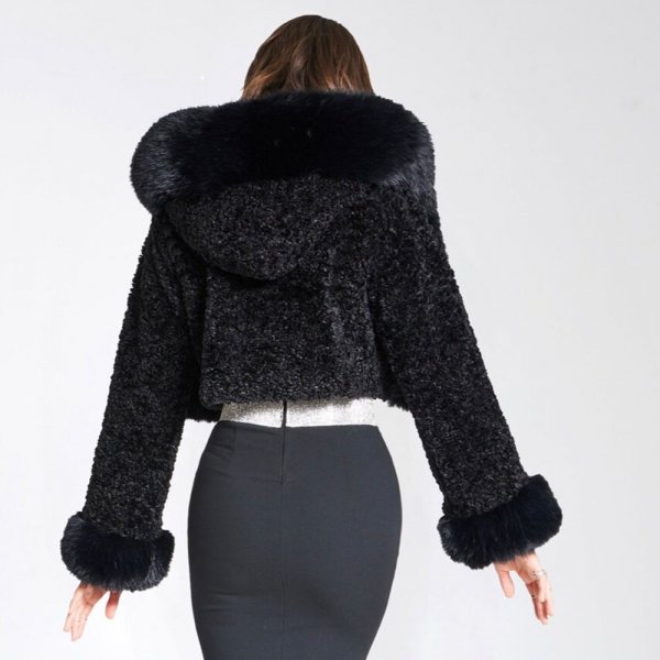 Women's New Fall Winter Hooded Fur Collar Coat