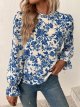 All-matching Loose And Elegant French Printed Women's Shirt