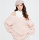 American-style Sweet And Spicy Fake Two-piece High Collar Long Hair Imitation Marten Women