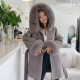 Hooded Reversible Cashmere Mid-length Fox Fur Collar Woolen Coat